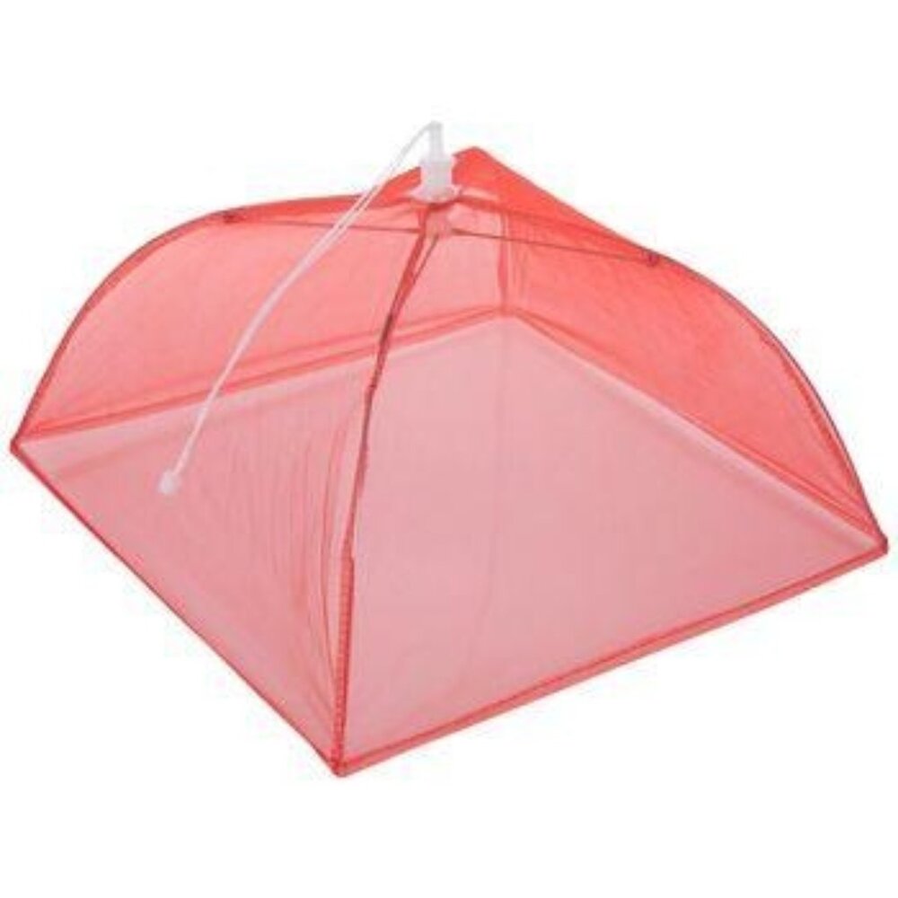Orange Sheer Pop Up Mesh Food Cover Tent Umbrella Outdoors Parties Picnics BBQs